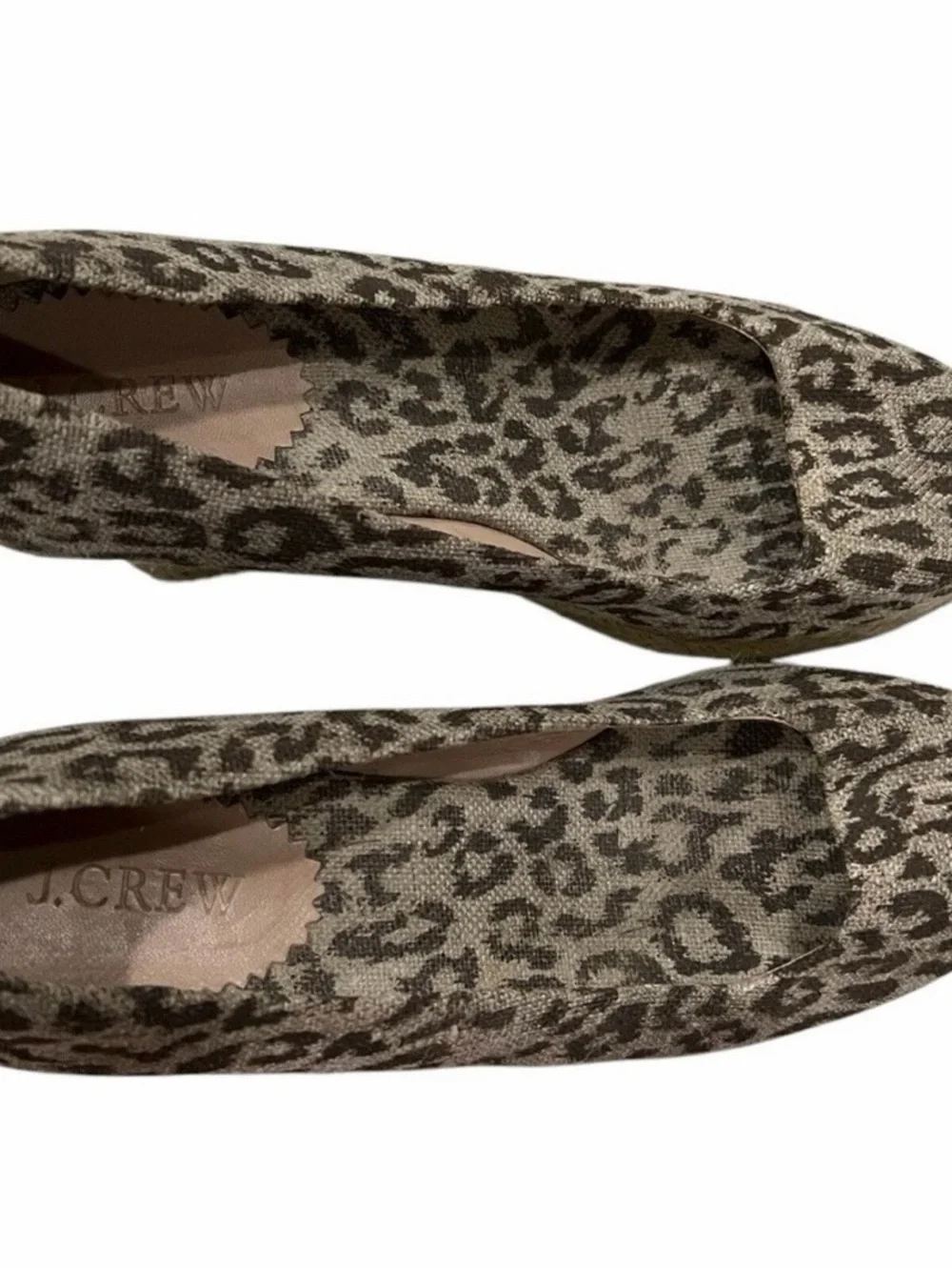 J. Crew Women’s 8 Leopard Print Tall Wedge Espadrille Shoes S3